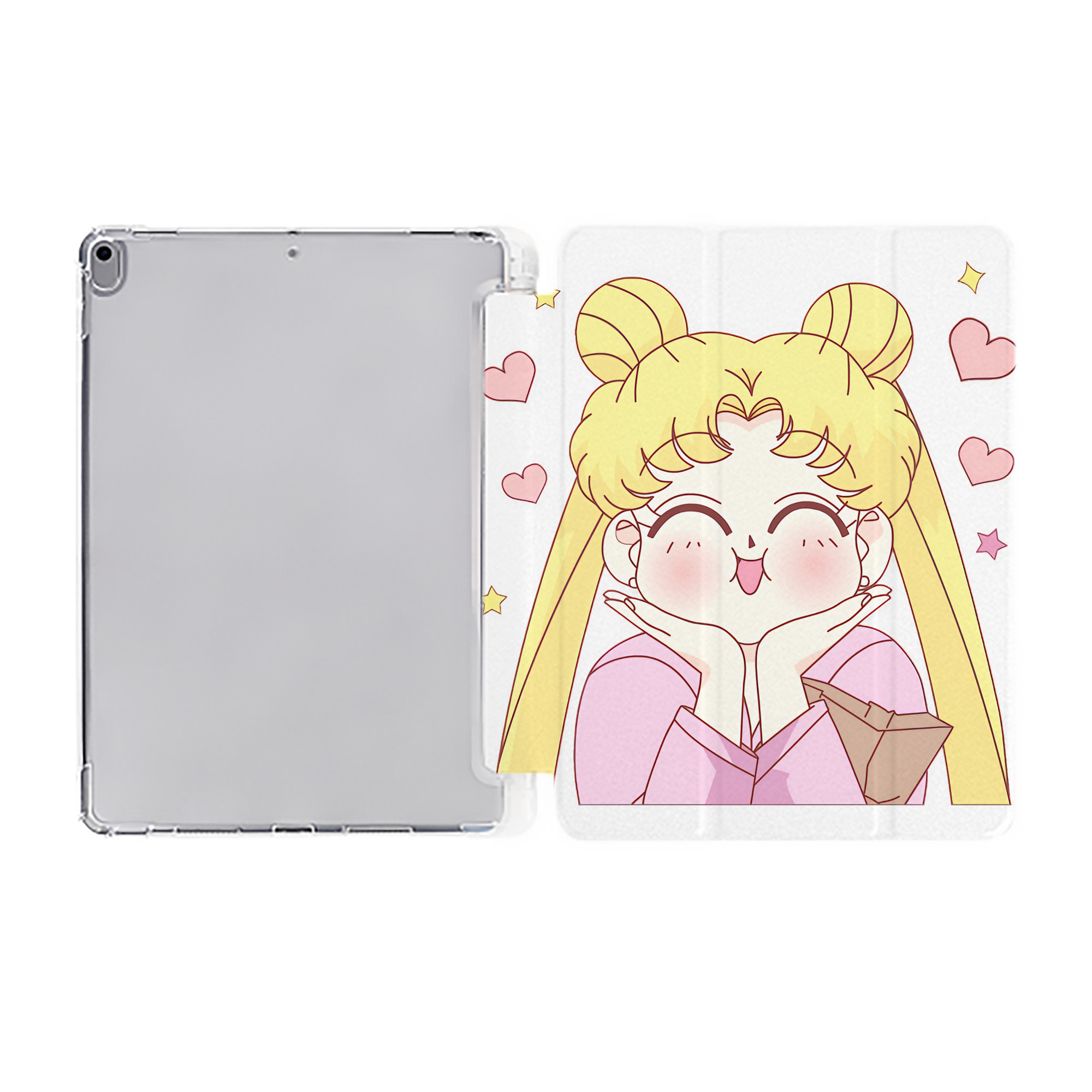 （画像用） 美少女戦士セーラームーン 愛野 美奈子 あいの みなこ Sailor Moon Aino Minako IPad ケース ペン収納付き 三つ折りスタンド PUレザー×シリコン 対応機種9.5/10.5/10.9インチ
